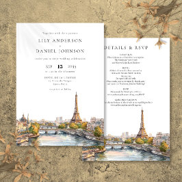 パリ フランス オールインワン ウェディング 招待状