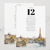 パリ フランス テーブル番号 席次表 招待状 (正面/裏面)