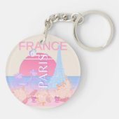 パリ、フランス、トラベルアート、パ名門私立校風のステル キーホルダー (裏面)