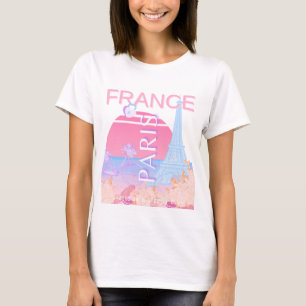 パリ、フランス、トラベルアート、パ名門私立校風のステル Tシャツ