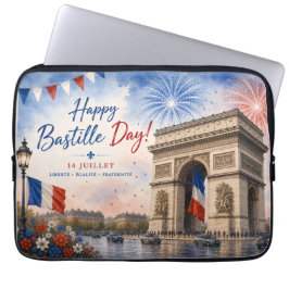 パリ フランス バスティーユ革命記念日 エトワール凱旋門 花火 ラップトップスリーブ