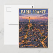 パリ フランス ビンテージ アニメ 旅行 ポストカード (正面/裏面)