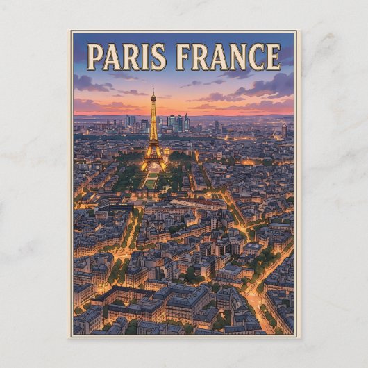 パリ フランス ビンテージ アニメ 旅行 ポストカード (正面)