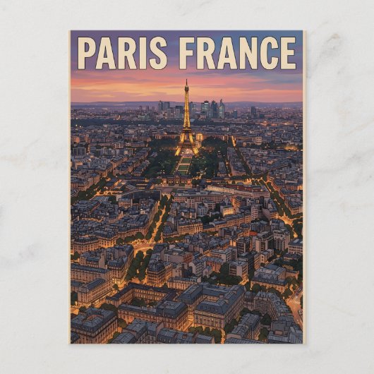 パリ フランス ビンテージ アニメ 旅行 ポストカード (正面)