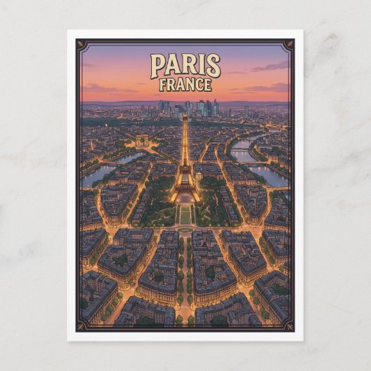 パリ フランス ビンテージ アニメ 旅行 ポストカード (正面)