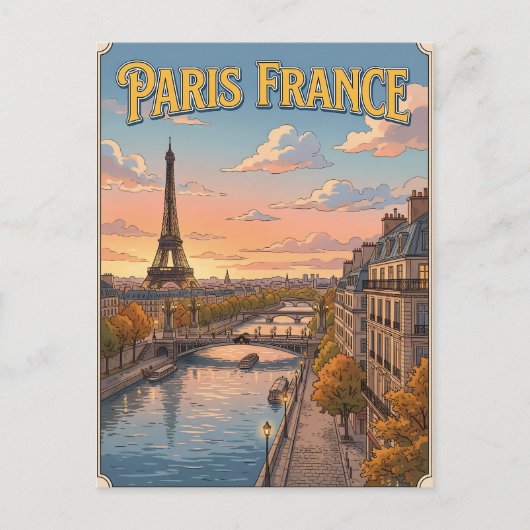 パリ フランス ビンテージ アニメ 旅行 ポストカード (正面)