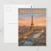 パリ フランス ビンテージ アニメ 旅行 ポストカード (正面/裏面)