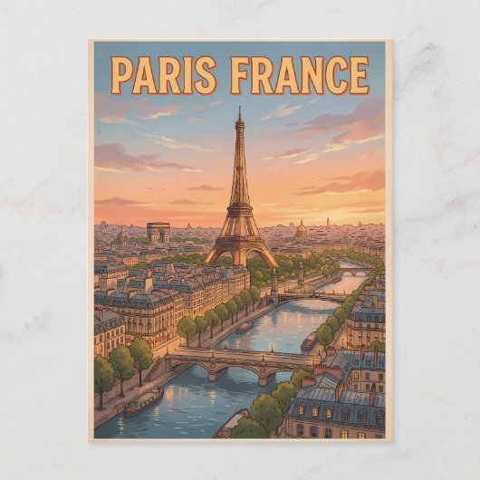 パリ フランス ビンテージ アニメ 旅行 ポストカード (正面)
