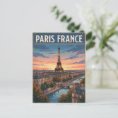 パリ フランス ビンテージ アニメ 旅行 ポストカード (スタンド正面)
