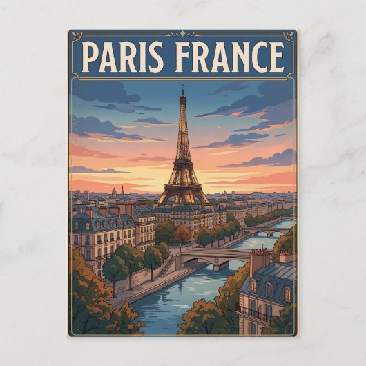パリ フランス ビンテージ アニメ 旅行 ポストカード (正面)