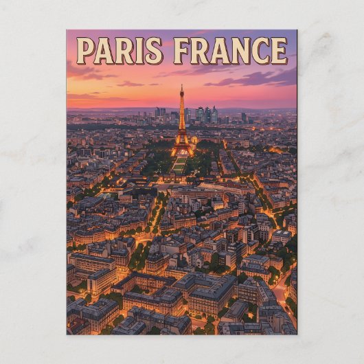 パリ フランス ビンテージ アニメ 旅行 ポストカード (正面)