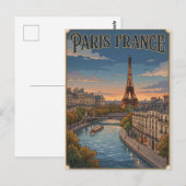 パリ フランス ビンテージ アニメ 旅行 ポストカード (正面/裏面)
