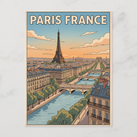 パリ フランス ビンテージ アニメ 旅行 ポストカード (正面)