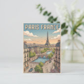 パリ フランス ビンテージ アニメ 旅行 ポストカード (スタンド正面)