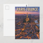 パリ フランス ビンテージ アニメ 旅行 ポストカード (正面/裏面)