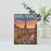 パリ フランス ビンテージ アニメ 旅行 ポストカード (スタンド正面)