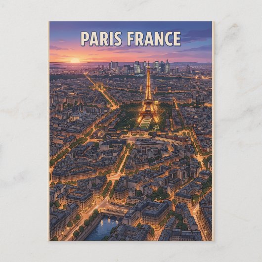 パリ フランス ビンテージ アニメ 旅行 ポストカード (正面)