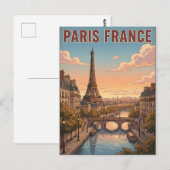 パリ フランス ビンテージ アニメ 旅行 ポストカード (正面/裏面)