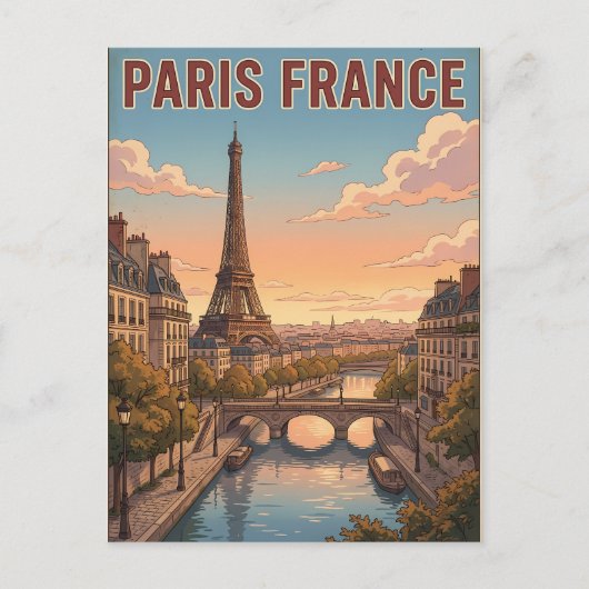 パリ フランス ビンテージ アニメ 旅行 ポストカード (正面)