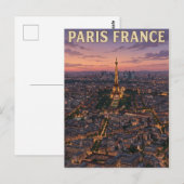 パリ フランス ビンテージ アニメ 旅行 ポストカード (正面/裏面)