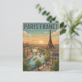 パリ フランス ビンテージ アニメ 旅行 ポストカード (スタンド正面)