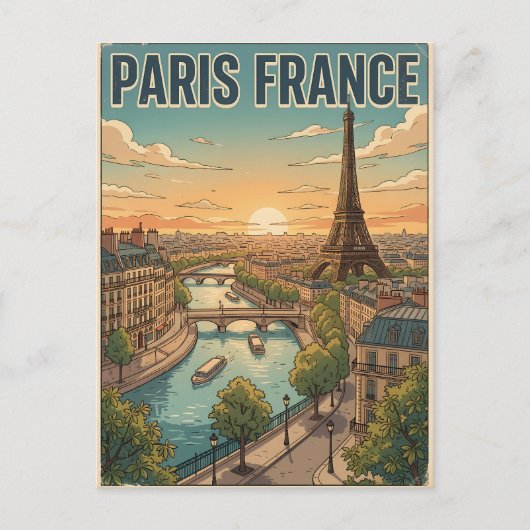 パリ フランス ビンテージ アニメ 旅行 ポストカード (正面)