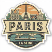 パリ フランス ビンテージ トラベル バッジ エッフェル塔 シール (正面)