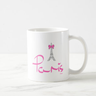 パリ – フランス – ピンクボウ コーヒーマグカップ
