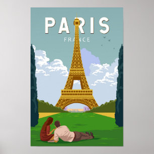 パリ フランス レトロ 旅行 アート ヴィンテージ ポスター
