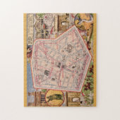 パリ フランス ヴィンテージ地図 11x14 ジグソーパズル (縦)