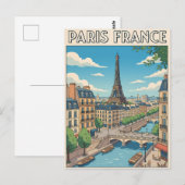 パリ フランス ヴィンテージ アニメ 旅行 ポストカード (正面/裏面)
