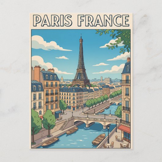 パリ フランス ヴィンテージ アニメ 旅行 ポストカード (正面)