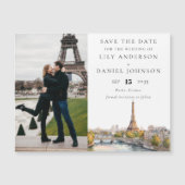 パリ フランス 写真 ウェディング セーブ ザ デート マグネット招待状 (正面)