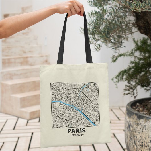パリ フランス 市街地図トートバッグ トートバッグ