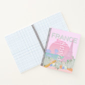 パリ、フランス、旅行アート名門私立校風の、パステル、ピンク ノートブック (内部)