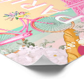 パリ、フランス、旅行アート名門私立校風の、パステル、ピンク ポスター (角)