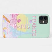パリ、フランス、旅行アート名門私立校風の、パステル、緑 Case-Mate iPhoneケース (裏面(横))