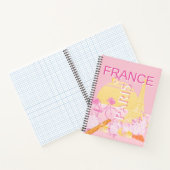 パリ、フランス、旅行アート、名門私立校風のピンク ノートブック (内部)