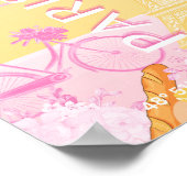 パリ、フランス、旅行アート、名門私立校風のピンク ポスター (角)