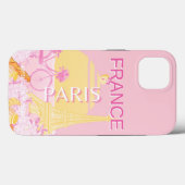 パリ、フランス、旅行アート、名門私立校風のピンク Case-Mate iPhoneケース (裏面 (横))