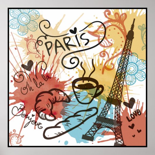 パリ，フランス，旅行ポスター ポスター (正面)