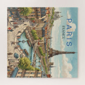 パリ フランス 旅行 アート ヴィンテージ ジグソーパズル (横)