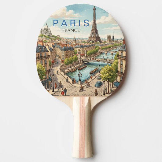 パリ フランス 旅行 アート ヴィンテージ 卓球ラケット (正面)