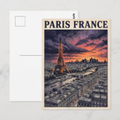 パリ フランス 旅行 ポストカード (正面/裏面)