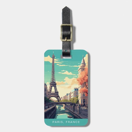 パリ フランス 旅行 荷物タグ ラゲッジタグ (正面縦)