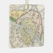 パリ、フランス: 歴史的、ヴィンテージの地図 セラミックオーナメント (右)