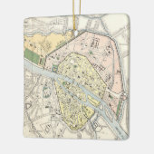パリ、フランス: 歴史的、ヴィンテージの地図 セラミックオーナメント (左)