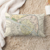 パリ、フランス: 歴史的、ヴィンテージの地図 ランバークッション (ブランケット)