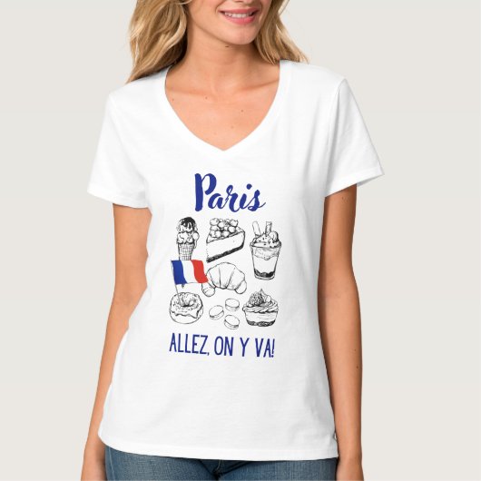 パリ フランス 頑張ろう 女性Tシャツ Tシャツ (正面)