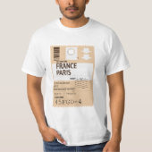 パリ フランス 飛行機のチケット Tシャツ (正面)